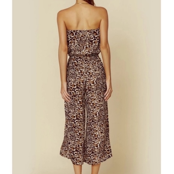 BLUE LIFE Reverse Leopard Print Bell Jumper Sleeveless Strapless Jumpsuit XS - Picture 2 of 13